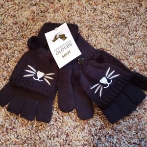 Black Cat Fingerless Gloves